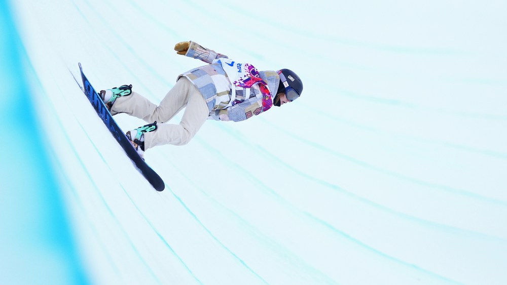 Kaitlyn Farrington of the United States competes in the Snowboard Women's Halfpipe Qualification Heats, Feb. 12, 2014.
