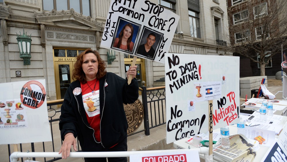 Opponents of Common Core educational standards were at the Colorado State Capitol in Denver to voice their opposition to the program
