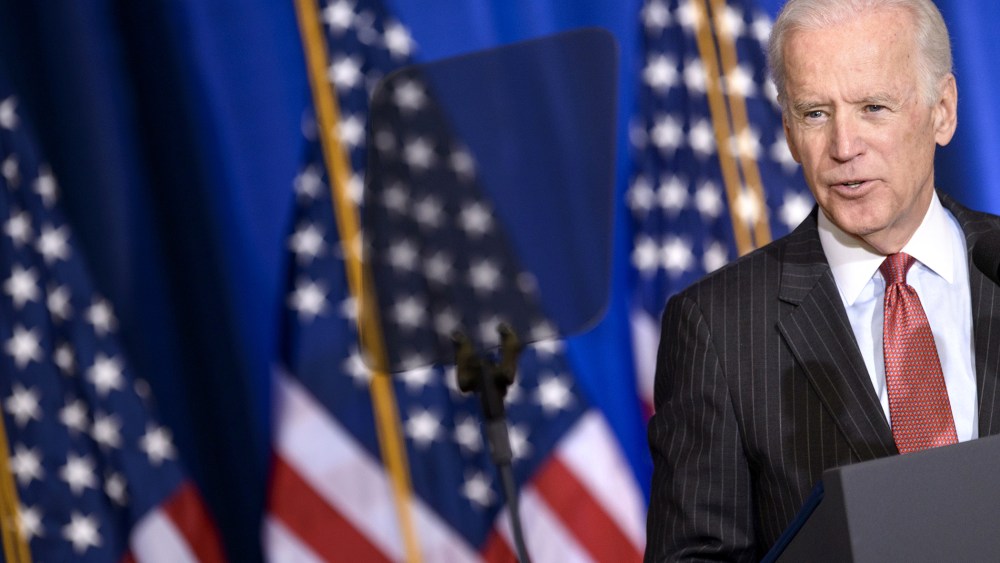 Vice President Joe Biden speaks during an event on April 9, 2015 in Washington, D.C. (Photo by Brendan Smialowski/AFP/Getty)