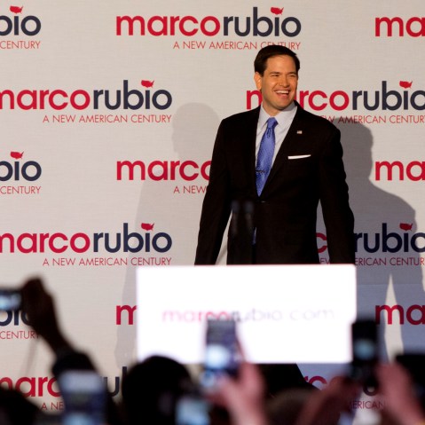Florida Senator Marco Rubio announces his candidacy for the Republican presidential nomination At The Freedom Tower April 13, 2015 in Miami, Fl. (Photo by John Parra/WireImage/Getty)