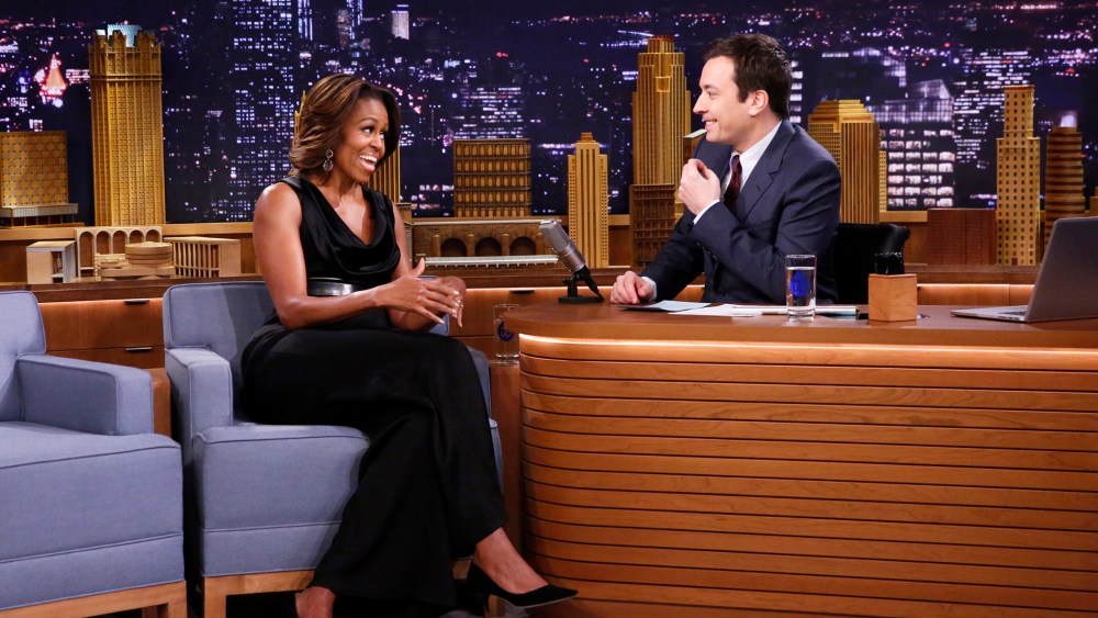 First Lady Michelle Obama during an interview on The Tonight Show with Jimmy Fallon, February 20, 2014.