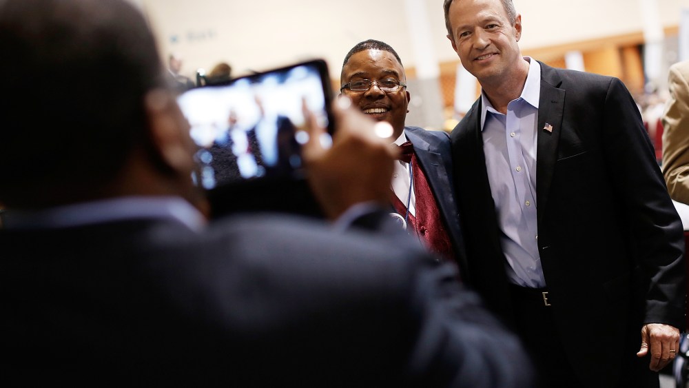 Potential Democratic presidential candidate and former Maryland Gov. Martin O'Malley greets South Carolina Democrats after speaking at the South Carolina Democratic Party state convention April 25, 2015 in Columbia, S.C. (Photo by Win McNamee/Getty)