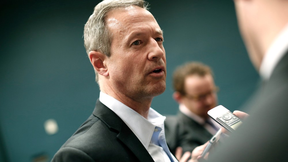 Martin O'Malley (D-MD) answers questions from reporters after speaking at the South Carolinna Democratic Party state convention April 25, 2015 in Columbia, S.C. (Photo by Win McNamee/Getty)