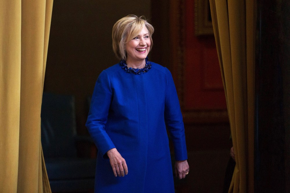 Democratic presidential hopeful and former Secretary of State Hillary Clinton arrives to speak at an event on April 29, 2015 in New York, N.Y. (Photo by Kevin Hagen/Getty)