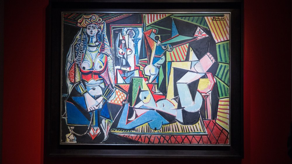 The painting "Les femmes d'Alger (Version O)" by Pablo Picasso is displayed at Christie's on May 11, 2015 in New York City.
