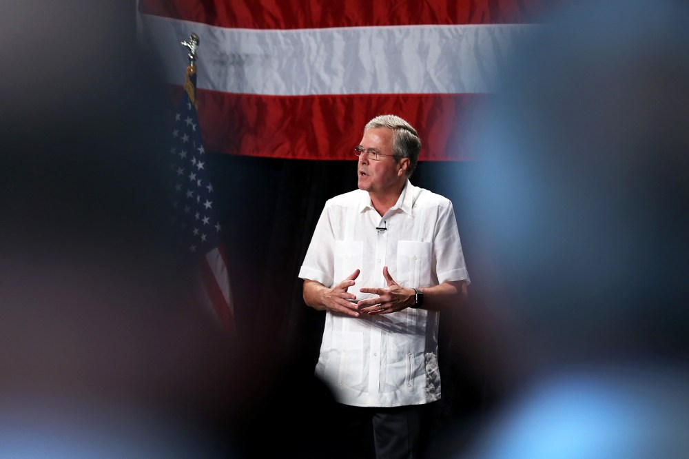 Jeb Bush Attends Reception Hosted By Right To Rise PAC. (Photo by Joe Raedle/Getty)