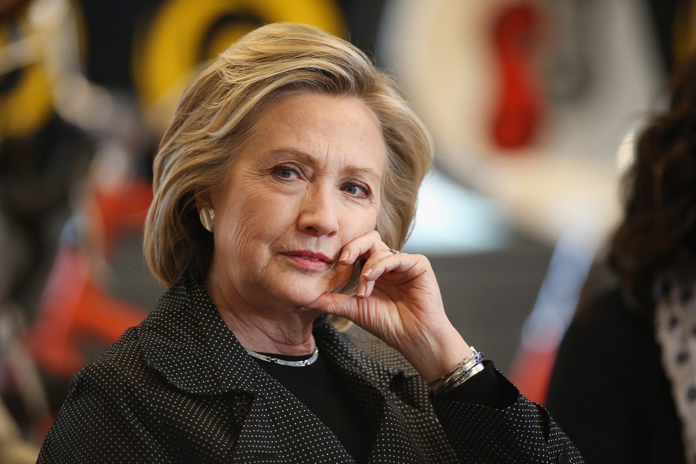 Democratic presidential hopeful and former Secretary of State Hillary Clinton hosts a small business forum at Bike Tech bicycle shop on May 19, 2015 in Cedar Falls, Iowa. (Photo by Scott Olson/Getty)