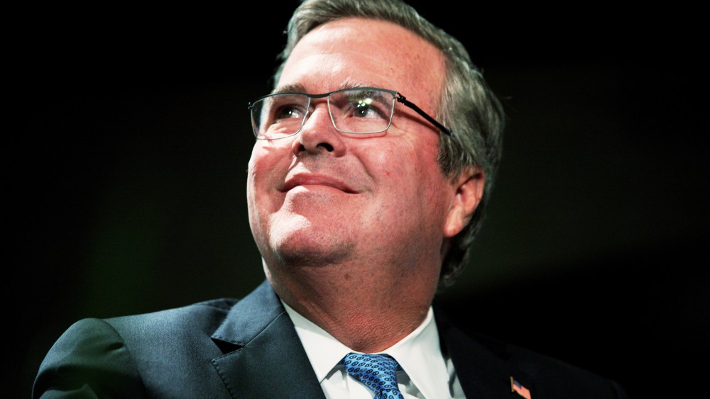 Jeb Bush speaks during a Long Island Association luncheon, February 24, 2014.