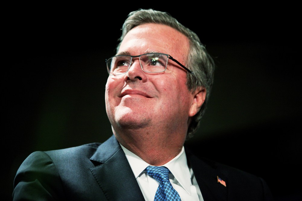 Jeb Bush speaks during a Long Island Association luncheon, February 24, 2014.