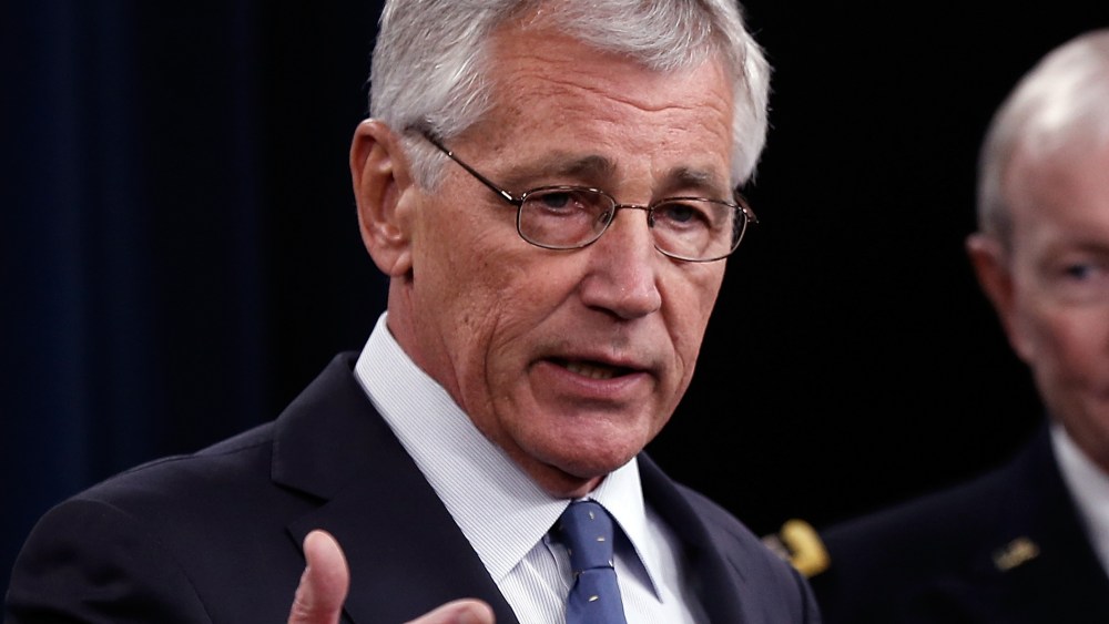 U.S. Secretary of Defense Chuck Hagel answers questions during a press conference at the Pentagon on Feb. 24, 2014 in Arlington, Va.