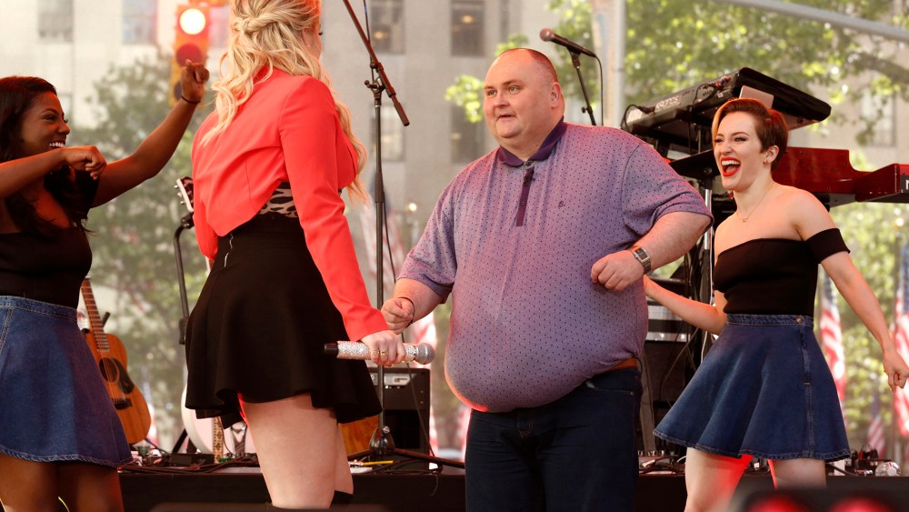 Meghan Trainor (L) and Sean O' Brien (R) appear on NBC News' "Today" show. (Photo by Peter Kramer/NBC/NBC NewsWire/Getty)