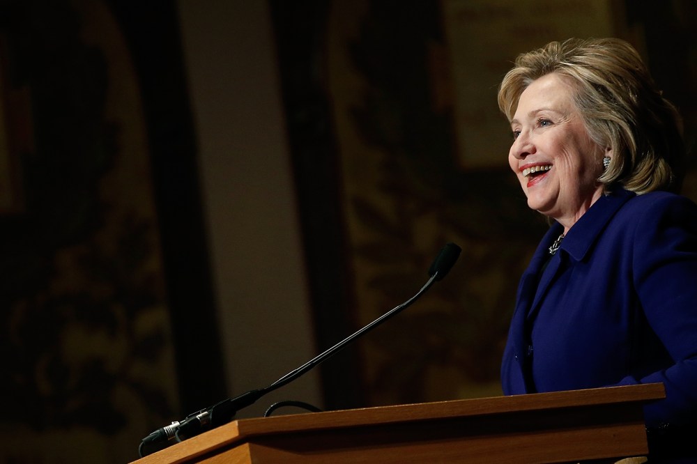 Former U.S. Secretary of State Hillary Clinton speaks at Georgetown University on Feb. 25, 2014 in Washington, DC.