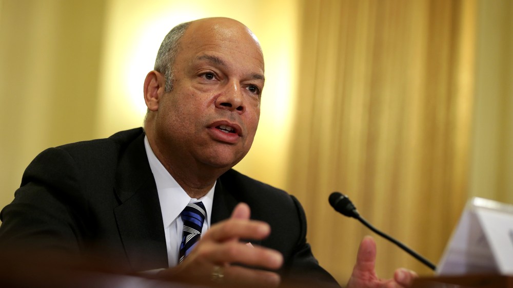 Homeland Security Secretary Jeh Johnson testifies during a hearing, Feb. 26, 2014, on Capitol Hill in Washington, DC.
