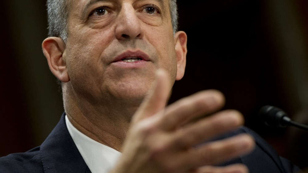Former US Senator Russell Feingold testifies during a hearing on Capitol Hill, on Feb. 26, 2014. (Photo by Saul Loeb/AFP/Getty)