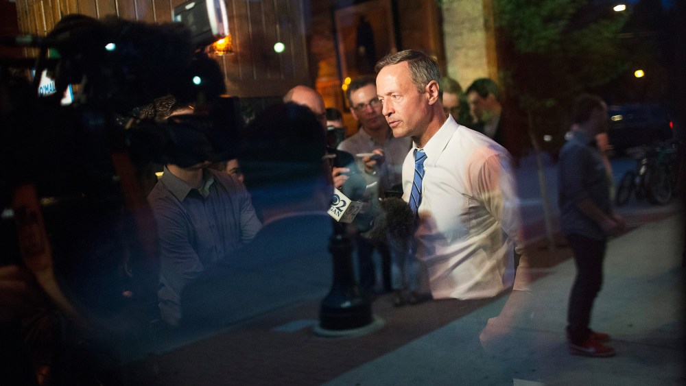 Democratic presidential hopeful and former Maryland Gov. Martin O'Malley speaks to the media following a campaign event at the Sanctuary Pub on June 11, 2015 in Iowa City, Iowa. (Photo by Scott Olson/Getty)