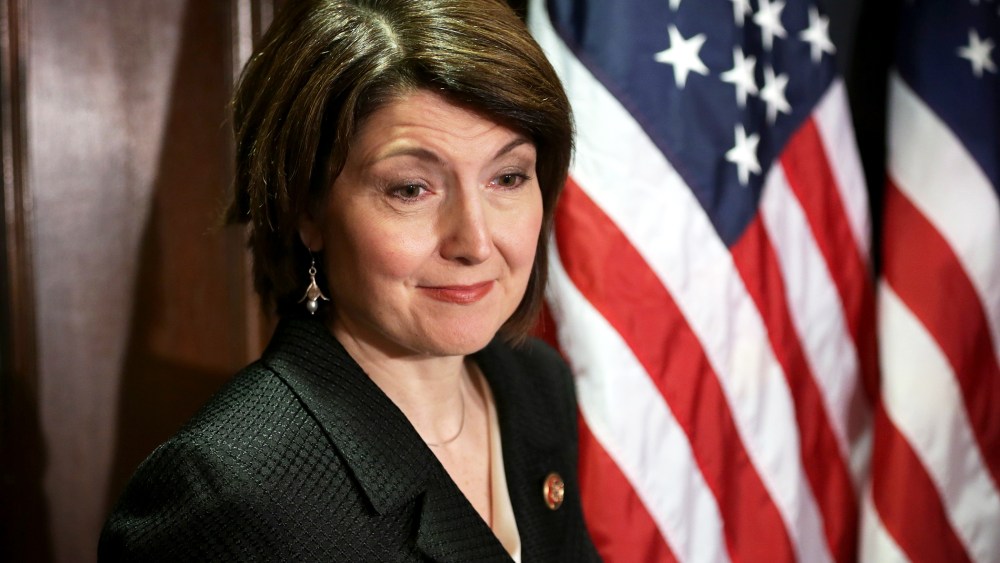 U.S. House Republican Conference Chairman Rep. Cathy McMorris Rodgers listens during a briefing, Mar. 5, 2014.