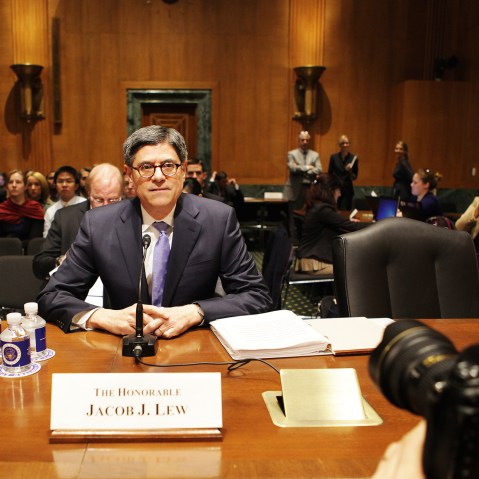 U.S. Treasury Secretary Jack Lew holds a press conference to state President Obama's fiscal 2015 federal budget, March 5, 2014.