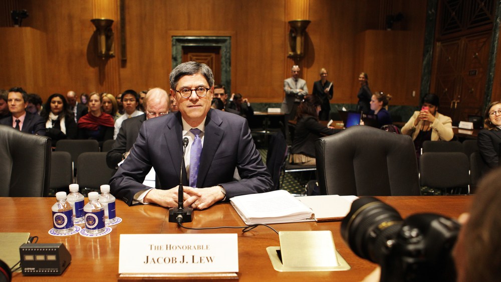 U.S. Treasury Secretary Jack Lew holds a press conference to state President Obama's fiscal 2015 federal budget, March 5, 2014.