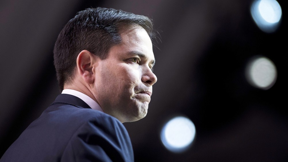 Senator Marco Rubio (R-Fla.) speaks at an event on March 6, 2014 in National Harbor, Md. (Photo by Brendan Smialowski/AFP/Getty)