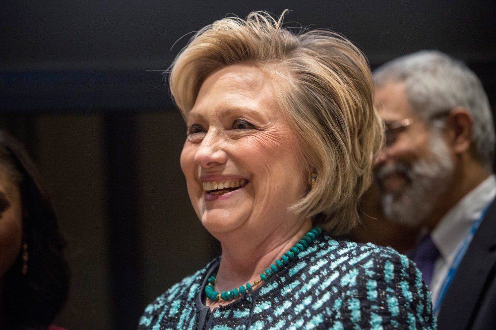 Former United States Secretary of State Hillary Clinton attends the event "Equality for Women is Progress for All" at the United Nations on March 7, 2014 in New York City.
