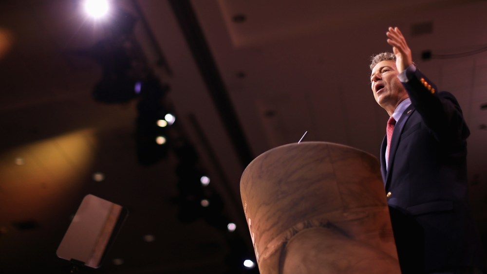 Sen. Rand Paul (R-Ky.) addresses the Conservative Political Action Conference, March 7, 2014, in National Harbor, Md.