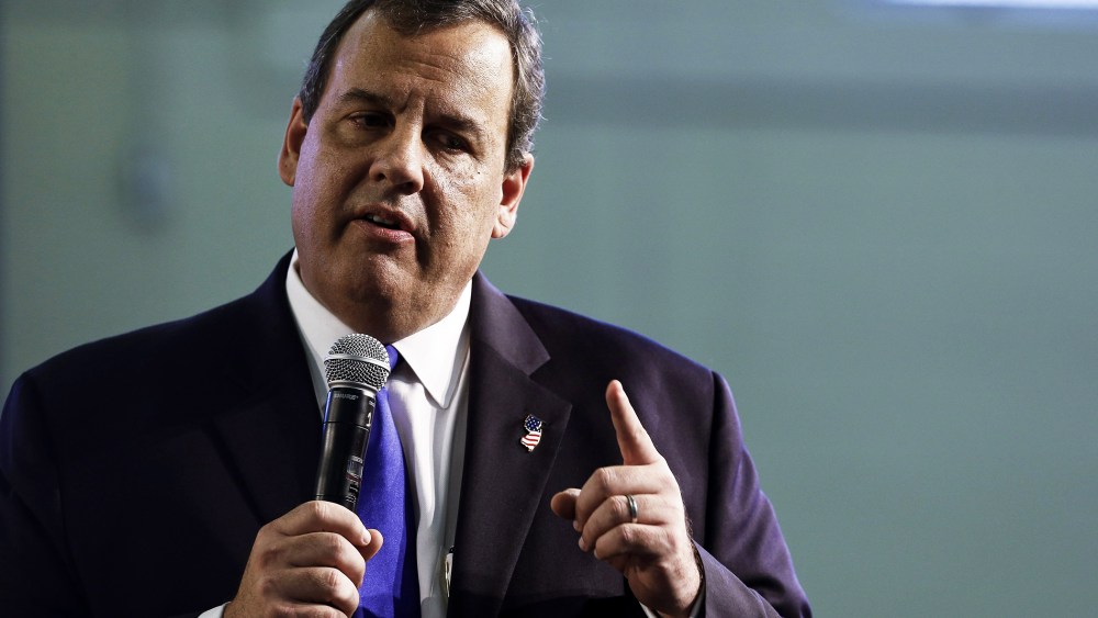 New Jersey Gov. Chris Christie announces his candidacy for the Republican presidential nomination at Livingston High School on June 30, 2015 in Livingston Twp., N.J. (Photo by Jeff Zelevansky/Getty)