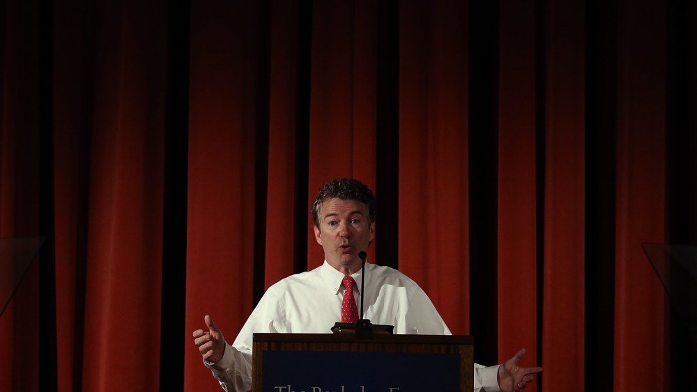 Sen. Rand Paul (R-KY) speaks during the Berkeley Forum on the UC Berkeley campus on March 19, 2014 in Berkeley, California.