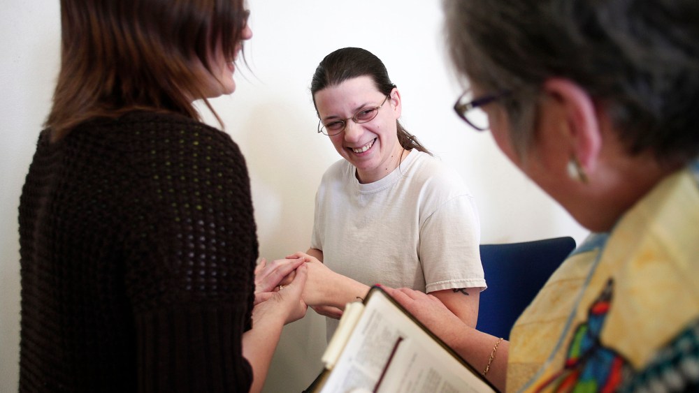 Same Sex Couples Receive Marriage Licenses Day After Judge Strikes Down State's Ban On Gay Marriages