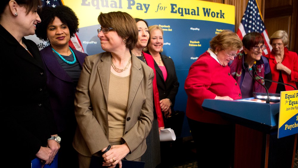 Democratic Legislators Hold News Conference To Urge Congress To Pass The Paycheck Fairness Act