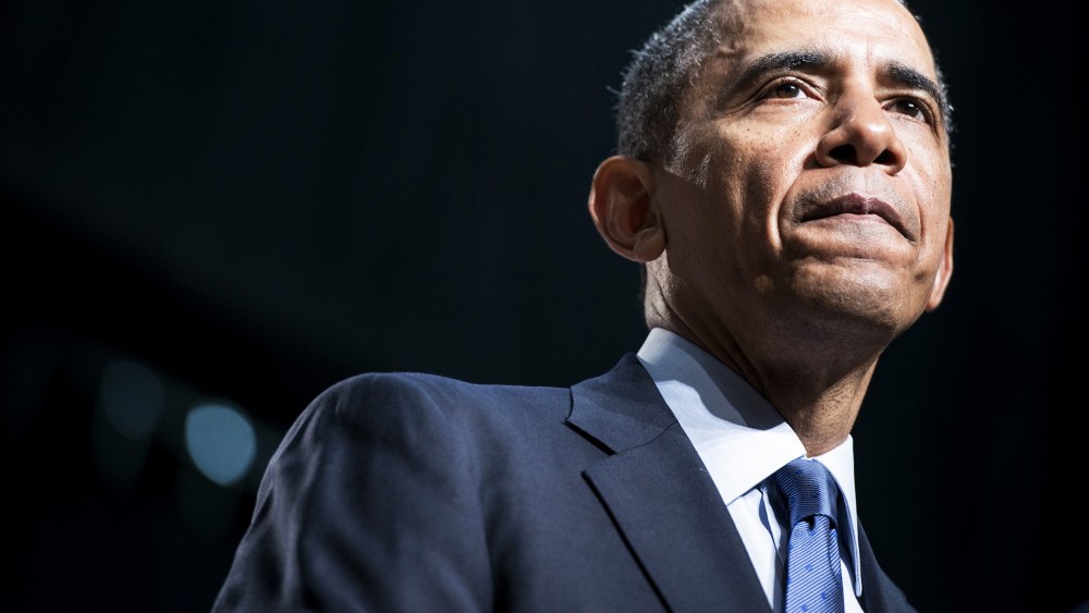 President Barack Obama speaks at an event on April 7, 2014 in Bladensburg, Md. (Photo by Brendan Smialowski/AFP/Getty)
