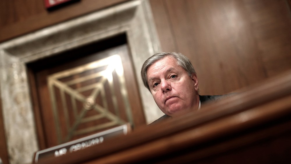 Sen. Lindsey Graham (R-SC) listens at a hearing in Washington, DC. on April 8, 2014.