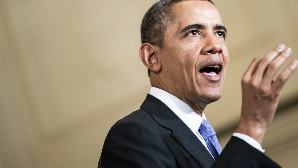 President Barack Obama speaks during an event in the East Room of the White House April 8, 2014 in Washington, D.C. (Photo by Brendan Smialowski/AFP/Getty)
