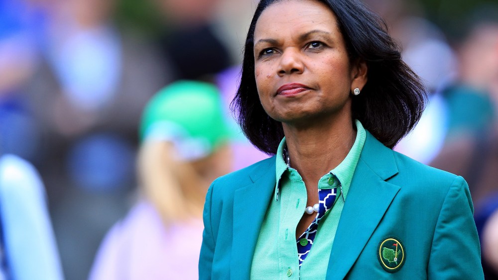Condoleezza Rice, former Secretary of State and current Augusta National Member, attends an event prior to the start of the 2014 Masters Tournament at Augusta National Golf Club on April 9, 2014 in Augusta, Ga.