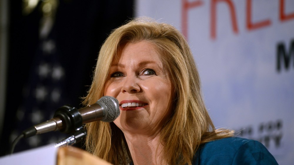 U.S. Representative Marsha Blackburn (R-TN) speaks at the Freedom Summit in Manchester, N.H., April 12, 2014.