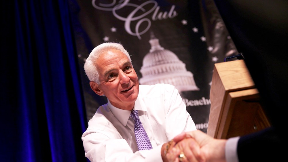 Former Florida Republican Governor Charlie Crist in West Palm Beach, Florida, Apr. 14, 2014.