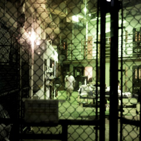 Unidentified detainees at "Camp 6" detention facility at the US Naval Station in Guantanamo Bay, Cuba on April 8, 2014. (Mladen Antonov/AFP/Getty)