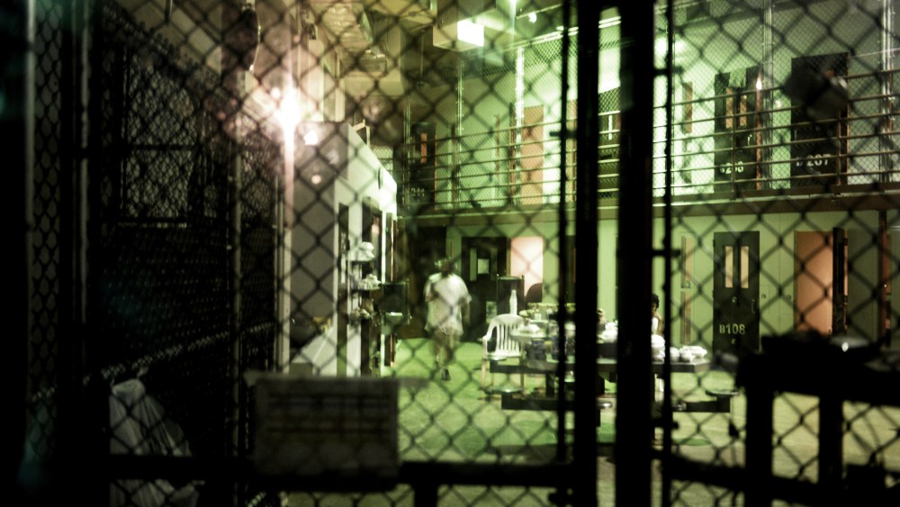 Unidentified detainees at "Camp 6" detention facility at the US Naval Station in Guantanamo Bay, Cuba on April 8, 2014. (Mladen Antonov/AFP/Getty)