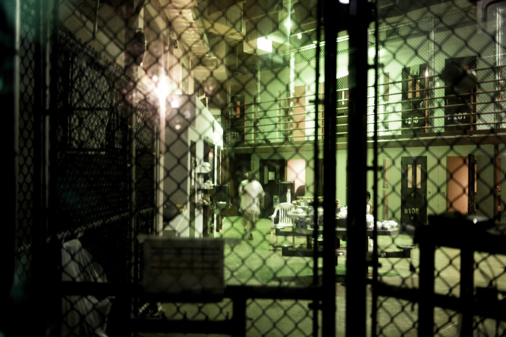 Unidentified detainees at "Camp 6" detention facility at the US Naval Station in Guantanamo Bay, Cuba on April 8, 2014. (Mladen Antonov/AFP/Getty)