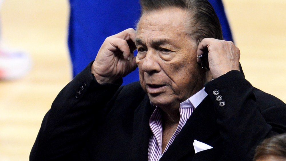 Donald Sterling attends the NBA playoff game between the Clippers and the Golden State Warriors, April 21, 2014.