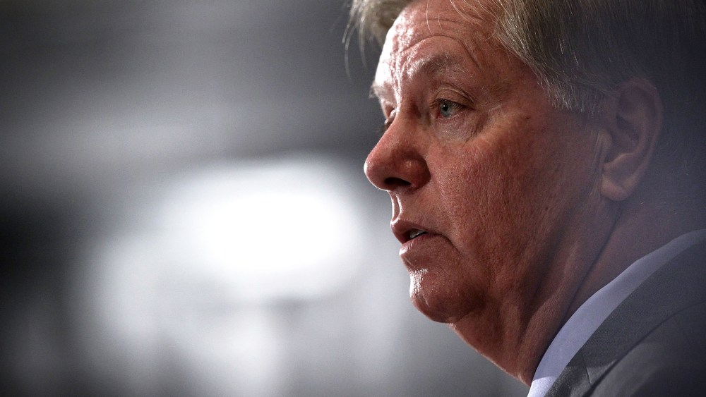 Republican Presidential hopeful and U.S. Senator Lindsey Graham (R-SC) speaks at an event at the National Press Club on Sept. 8, 2015 in Washington, D.C. (Photo by Alex Wong/Getty)