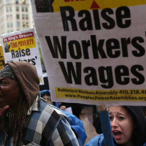 Activists Hold Protest In Favor Of Raising Minimum Wage