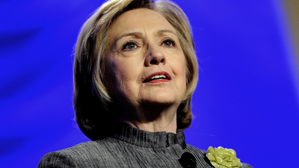 Former Secretary of State Hillary Rodham Clinton delivers remarks on May 6, 2014 in National Harbor, Maryland.