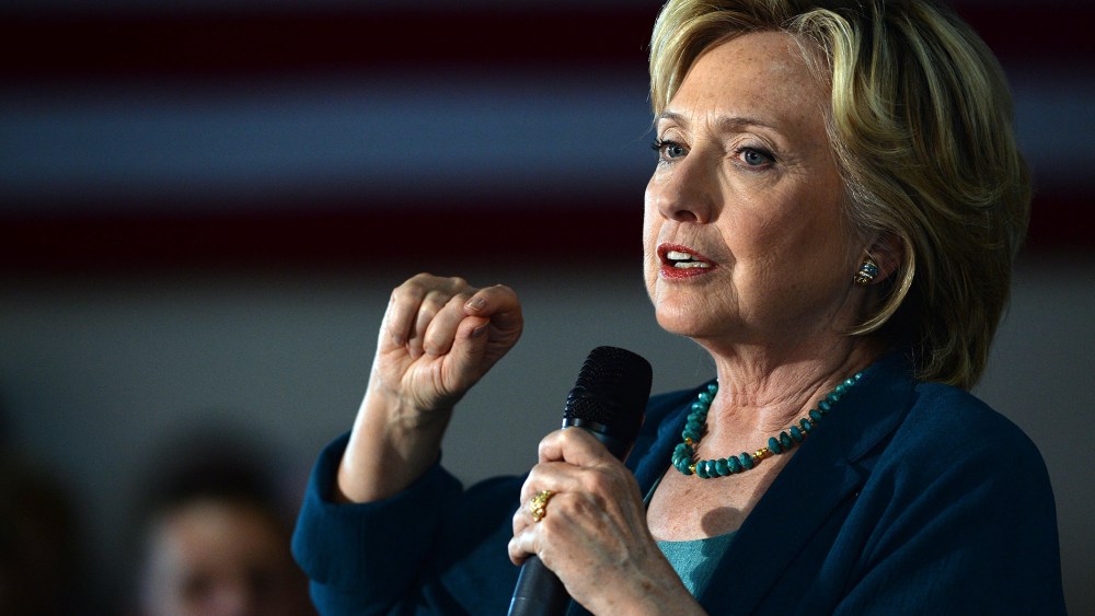 Democratic Presidential candidate Hillary Clinton speaks during a community forum on substance abuse on Sept. 17, 2015 in Laconia, N.H. (Photo by Darren McCollester/Getty)
