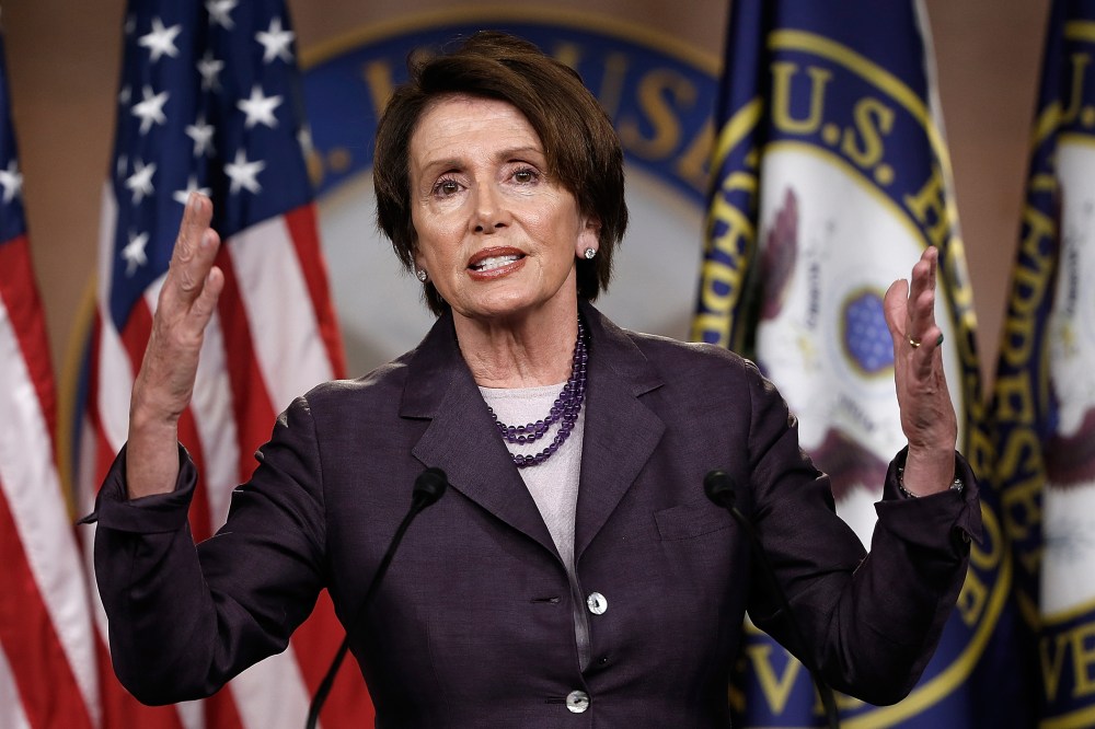House Minority leader Rep. Nancy Pelosi (D-CA) speaks answers questions during a press conference on May 9, 2014 in Washington, DC.
