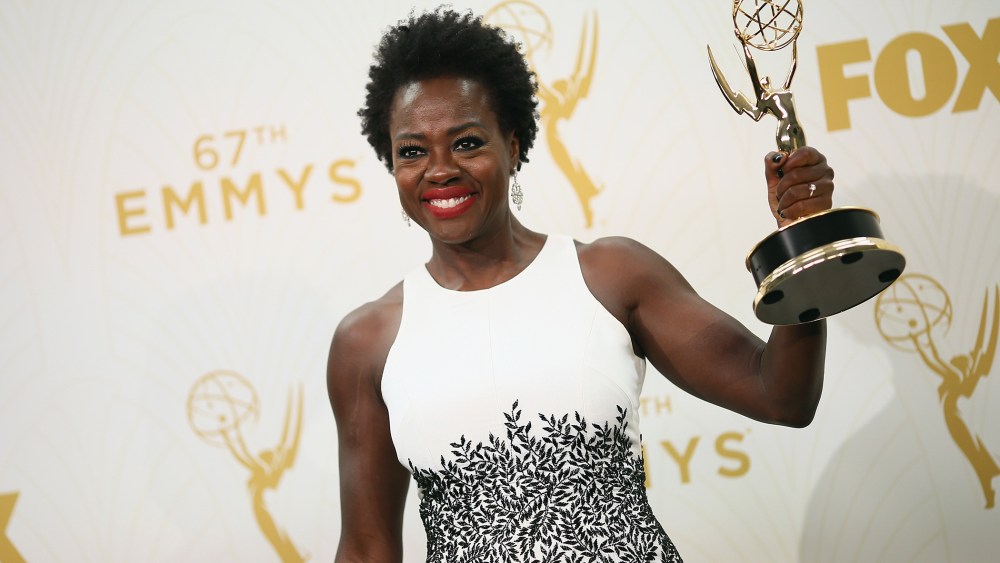 Actress Viola Davis, winner of the award for Outstanding Lead Actress in a Drama Series for 'How to Get Away With Murder', poses in the press room at the 67th Annual Primetime Emmy Awards on Sept. 20, 2015 in Los Angeles, Calif.(Photo by Mark Davis/Getty)