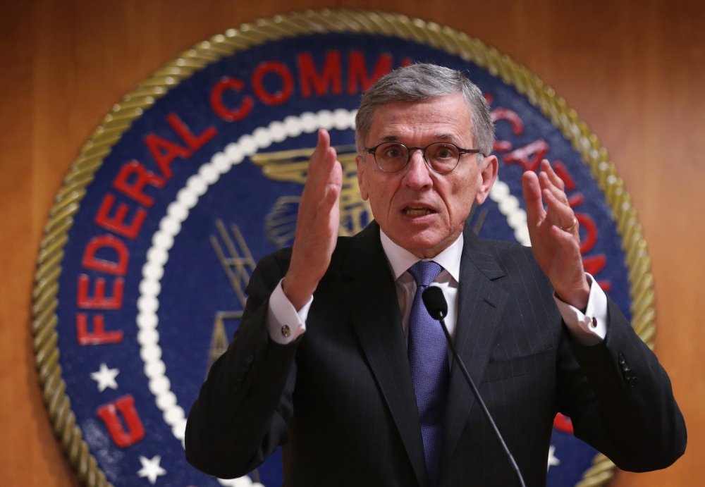Federal Communications Commission (FCC) Chairman Tom Wheeler speaks during a news conference on May 15, 2014 at the FCC headquarters in Washington, DC.