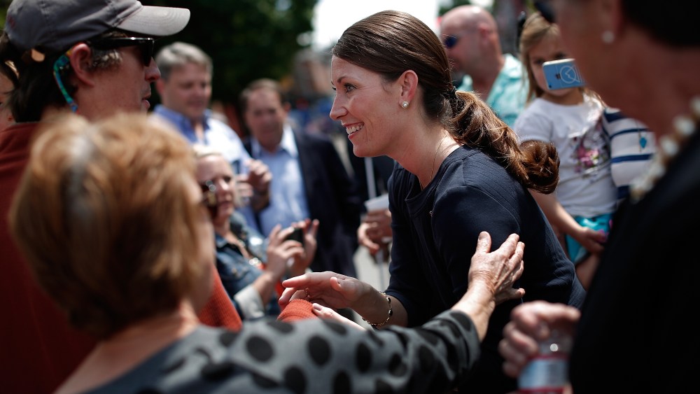 U.S. Senate candidate and Kentucky Secretary of State Alison Lundergan Grimes (D-KY) campaigns in advance of the state's Democratic primary, May 18, 2014.