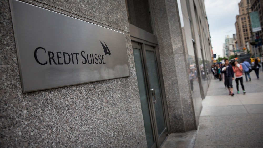 The New York offices of Credit Suisse are shown on Madison Avenue on May 19, 2014 in New York City.