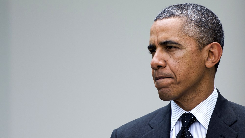President Barack Obama delivers a statement from the Rose Garden at the White House in Washington, D.C., May 27, 2014.