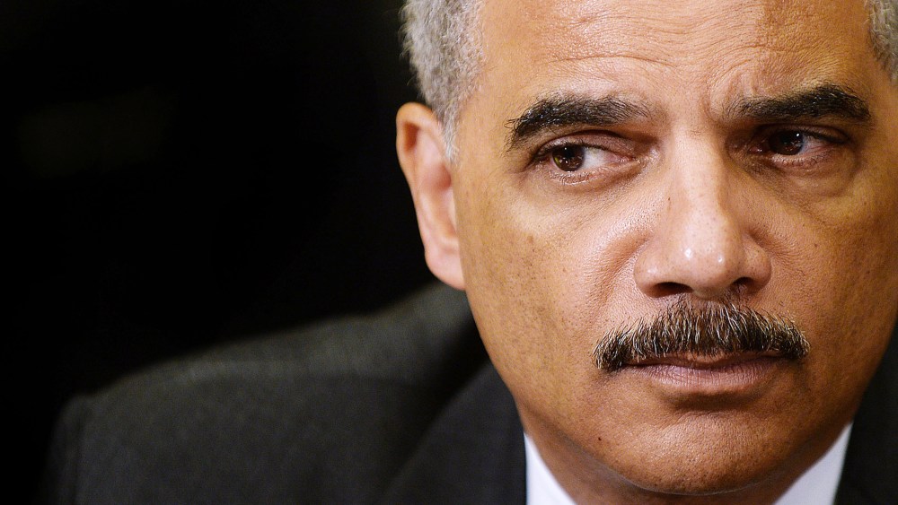 U.S. Attorney General Eric Holder attends a meeting on May 30, 2014 in Washington, D.C. (Photo by Olivier Douliery/Pool/Getty)